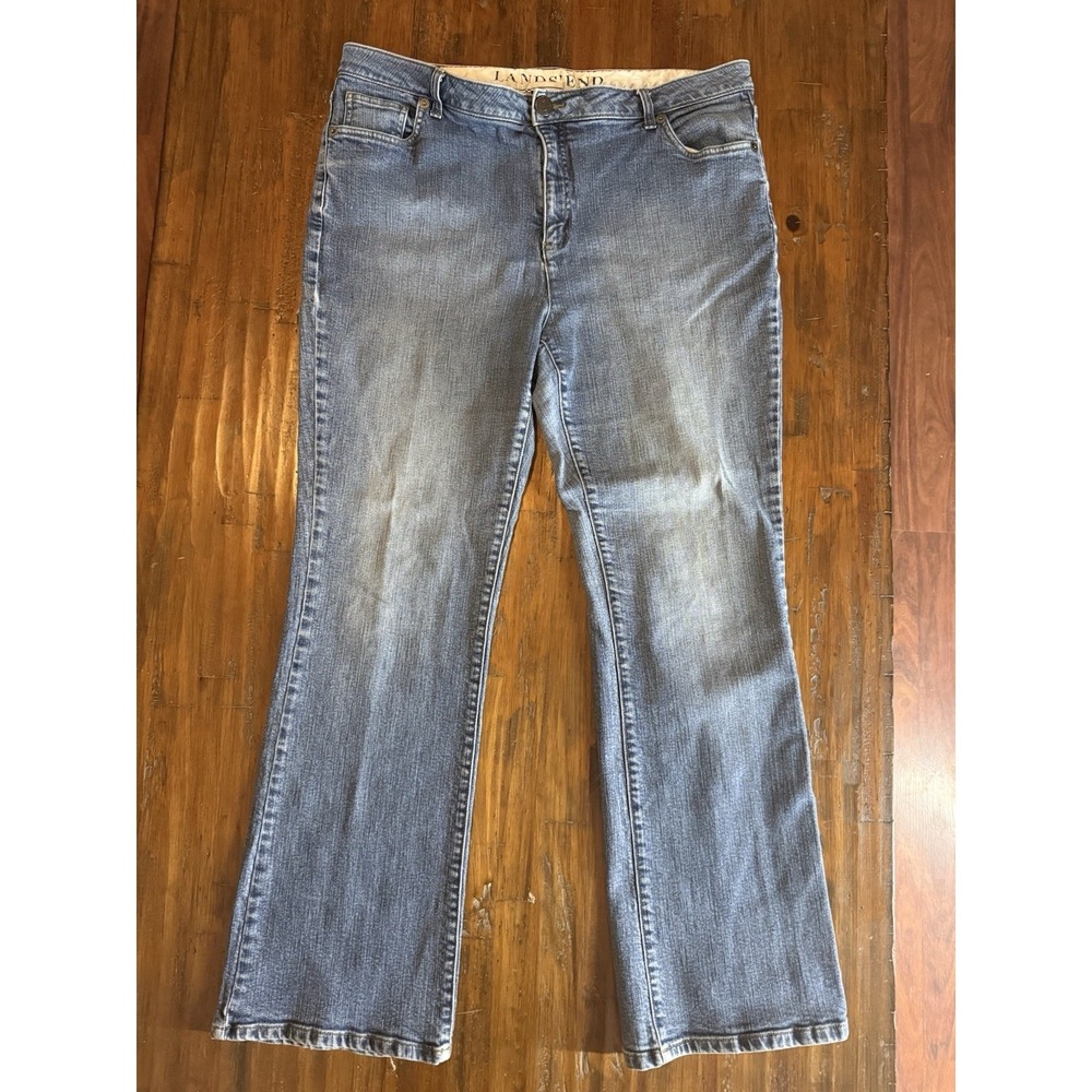 Lands' End Women's Size 16 Bootcut Jeans Original Fit Modern Waist Stretch Denim